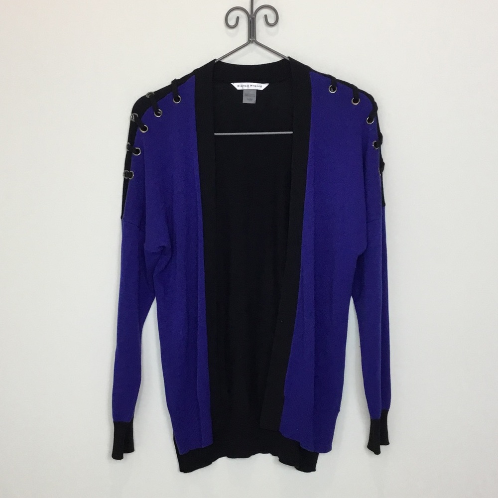 Bianca Nygard Open-Front Lace-Up Shoulder Cardigan size medium
